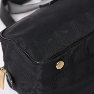 CHANEL シャネル ニュートラベルライン ミニハンドバッグ A15828 7番台 ブラック ココマーク ナイロンジャガード ゴールド金具 美品 中古 4a005810