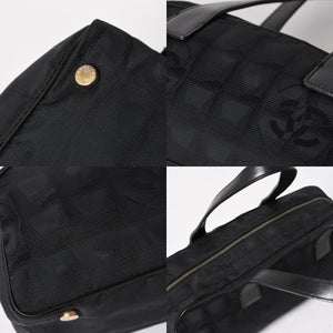 CHANEL シャネル ニュートラベルライン ミニハンドバッグ A15828 7番台 ブラック ココマーク ナイロンジャガード ゴールド金具 美品 中古 4a005810