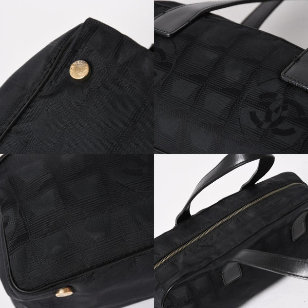 CHANEL シャネル ニュートラベルライン ミニハンドバッグ A15828 7番台 ブラック ココマーク ナイロンジャガード ゴールド金具 美品 中古 4a005810