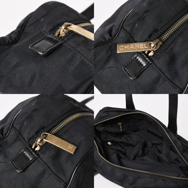 CHANEL シャネル ニュートラベルライン ミニハンドバッグ A15828 7番台 ブラック ココマーク ナイロンジャガード ゴールド金具 美品 中古 4a005810