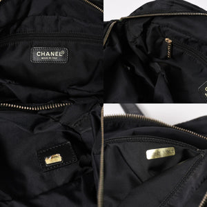 CHANEL シャネル ニュートラベルライン ミニハンドバッグ A15828 7番台 ブラック ココマーク ナイロンジャガード ゴールド金具 美品 中古 4a005810
