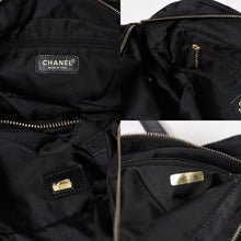 画像をギャラリービューアに読み込む, CHANEL シャネル ニュートラベルライン ミニハンドバッグ A15828 7番台 ブラック ココマーク ナイロンジャガード ゴールド金具 美品 中古 4a005810