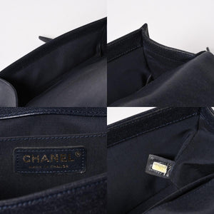 極美品 CHANEL シャネル ボーイシャネル チェーンショルダーバッグ A67086 27番台 キャビアアスキン ココマーク ネイビー ゴールド金具 中古 4a005902