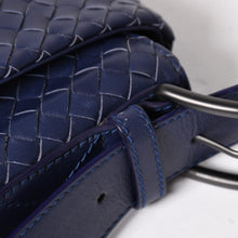 画像をギャラリービューアに読み込む, 極美品 BOTTEGA VENETA ボッテガヴェネタ ショルダーバッグ イントレチャート 163971 VQ131 4223 ブルー マッドシルバー金具 中古 4a004832