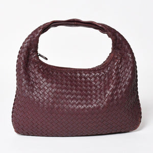 BOTTEGA VENETA ボッテガヴェネタ イントレチャート ホーボー ワンショルダーバッグ バーガンディ ワインレッド 美品 中古 4a004836