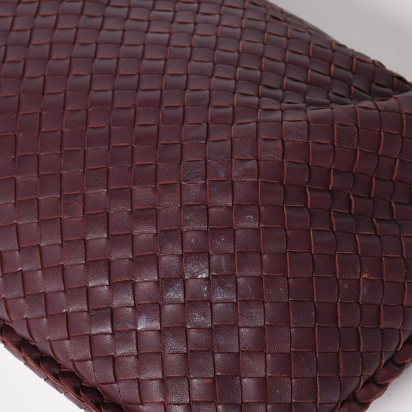 BOTTEGA VENETA ボッテガヴェネタ イントレチャート ホーボー ワンショルダーバッグ バーガンディ ワインレッド 美品 中古 4a004836