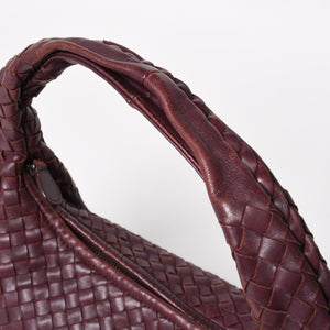 BOTTEGA VENETA ボッテガヴェネタ イントレチャート ホーボー ワンショルダーバッグ バーガンディ ワインレッド 美品 中古 4a004836
