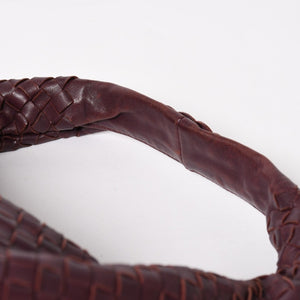 BOTTEGA VENETA ボッテガヴェネタ イントレチャート ホーボー ワンショルダーバッグ バーガンディ ワインレッド 美品 中古 4a004836