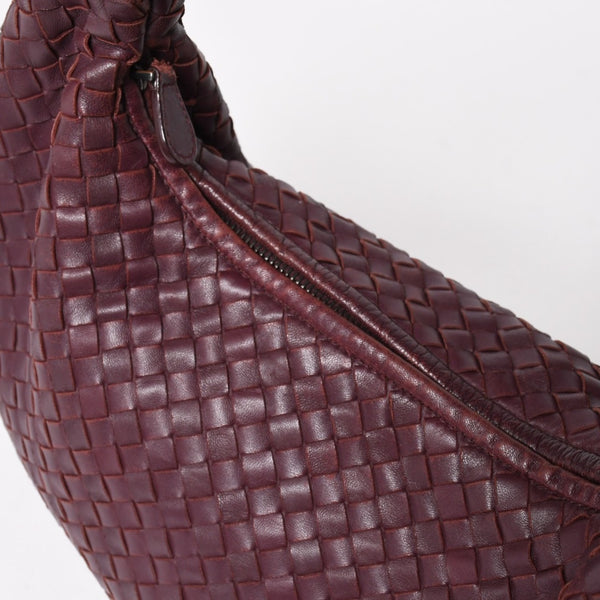 BOTTEGA VENETA ボッテガヴェネタ イントレチャート ホーボー ワンショルダーバッグ バーガンディ ワインレッド 美品 中古 4a004836