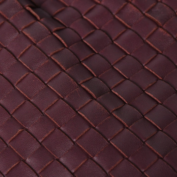 BOTTEGA VENETA ボッテガヴェネタ イントレチャート ホーボー ワンショルダーバッグ バーガンディ ワインレッド 美品 中古 4a004836