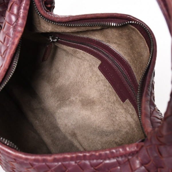 BOTTEGA VENETA ボッテガヴェネタ イントレチャート ホーボー ワンショルダーバッグ バーガンディ ワインレッド 美品 中古 4a004836
