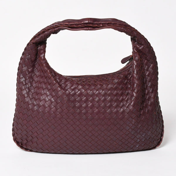 BOTTEGA VENETA ボッテガヴェネタ イントレチャート ホーボー ワンショルダーバッグ バーガンディ ワインレッド 美品 中古 4a004836