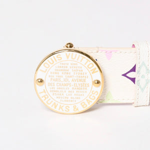 LOUIS VUITTON ルイヴィトン サンチュール ベルト M9627 PVC ホワイト マルチカラー ゴールド金具 サイズ90/36 美品 中古 4a004800