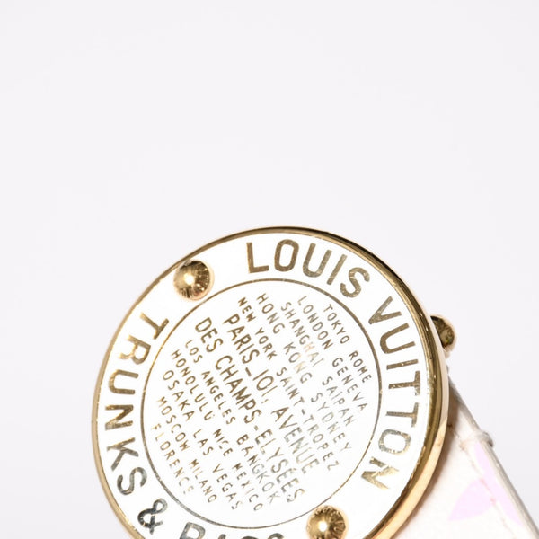 LOUIS VUITTON ルイヴィトン サンチュール ベルト M9627 PVC ホワイト マルチカラー ゴールド金具 サイズ90/36 美品 中古 4a004800