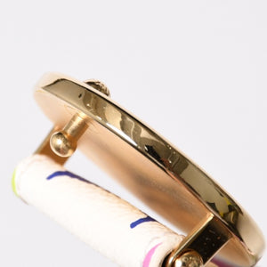 LOUIS VUITTON ルイヴィトン サンチュール ベルト M9627 PVC ホワイト マルチカラー ゴールド金具 サイズ90/36 美品 中古 4a004800