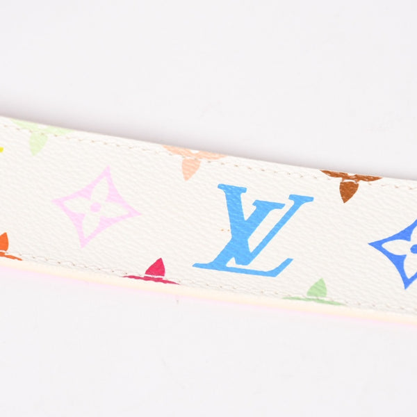 LOUIS VUITTON ルイヴィトン サンチュール ベルト M9627 PVC ホワイト マルチカラー ゴールド金具 サイズ90/36 美品 中古 4a004800
