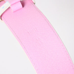 LOUIS VUITTON ルイヴィトン サンチュール ベルト M9627 PVC ホワイト マルチカラー ゴールド金具 サイズ90/36 美品 中古 4a004800