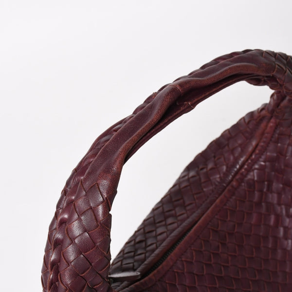 BOTTEGA VENETA ボッテガヴェネタ イントレチャート ホーボー ワンショルダーバッグ バーガンディ ワインレッド 美品 中古 4a004836