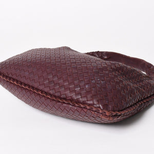 BOTTEGA VENETA ボッテガヴェネタ イントレチャート ホーボー ワンショルダーバッグ バーガンディ ワインレッド 美品 中古 4a004836
