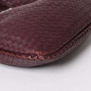 BOTTEGA VENETA ボッテガヴェネタ イントレチャート ホーボー ワンショルダーバッグ バーガンディ ワインレッド 美品 中古 4a004836
