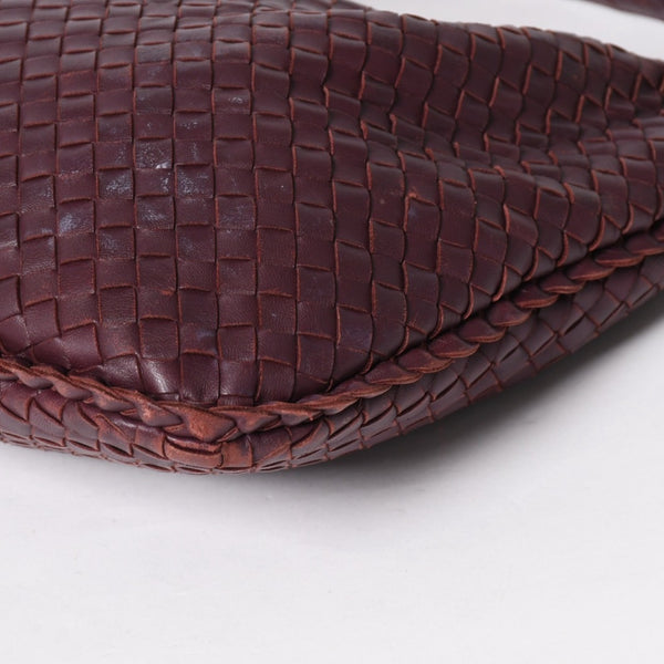 BOTTEGA VENETA ボッテガヴェネタ イントレチャート ホーボー ワンショルダーバッグ バーガンディ ワインレッド 美品 中古 4a004836