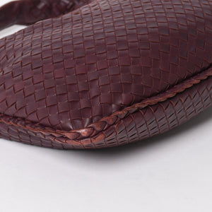 BOTTEGA VENETA ボッテガヴェネタ イントレチャート ホーボー ワンショルダーバッグ バーガンディ ワインレッド 美品 中古 4a004836