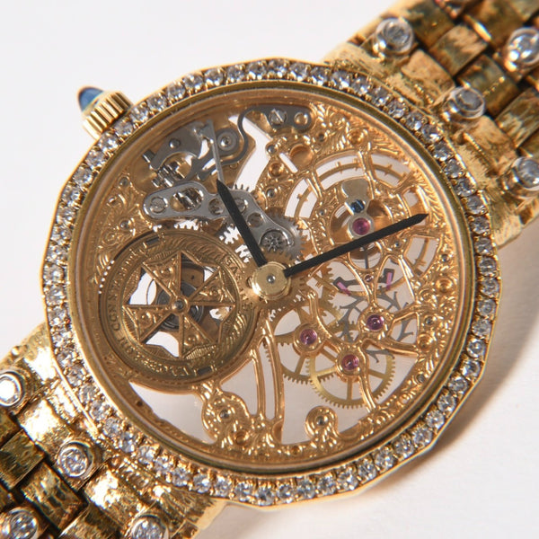 VACHERON CONSTANTIN ヴァシュロンコンスタンタン パトリモニー スケルトン 腕時計 13508 手巻き ダイヤモンド 18KYG 美品 中古 4a003106