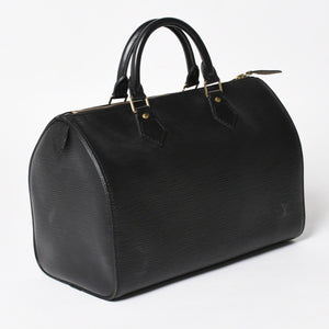 極美品 LOUIS VUITTON ルイヴィトン スピーディ30 ハンドバッグ M59022 エピレザー ブラック ゴールド金具 中古 4a004846
