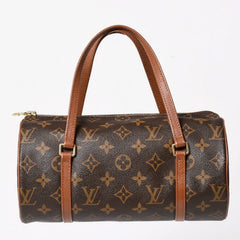 極美品 LOUIS VUITTON ルイヴィトン パピヨン26 ハンドバッグ M51366 モノグラム ブラウン レザー ゴールド金具 旧型 中古 4a004869