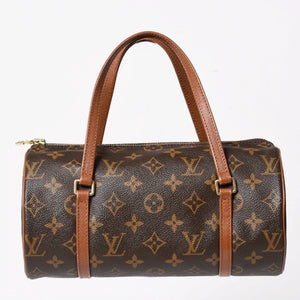 極美品 LOUIS VUITTON ルイヴィトン パピヨン26 ハンドバッグ M51366 モノグラム ブラウン レザー ゴールド金具 旧型 中古 4a004869