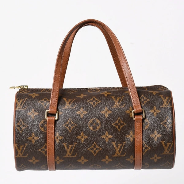 極美品 LOUIS VUITTON ルイヴィトン パピヨン26 ハンドバッグ M51366 モノグラム ブラウン レザー ゴールド金具 旧型 中古 4a004869