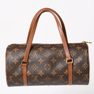 極美品 LOUIS VUITTON ルイヴィトン パピヨン26 ハンドバッグ M51366 モノグラム ブラウン レザー ゴールド金具 旧型 中古 4a004869