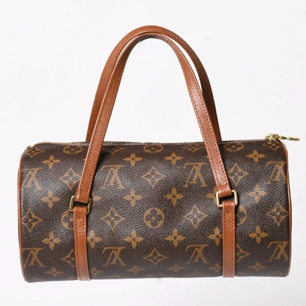 極美品 LOUIS VUITTON ルイヴィトン パピヨン26 ハンドバッグ M51366 モノグラム ブラウン レザー ゴールド金具 旧型 中古 4a004869