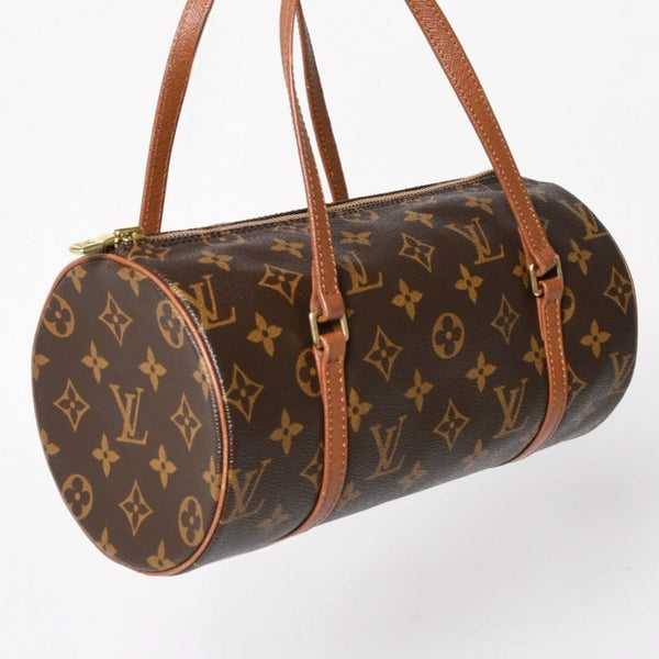 極美品 LOUIS VUITTON ルイヴィトン パピヨン26 ハンドバッグ M51366 モノグラム ブラウン レザー ゴールド金具 旧型 中古 4a004869
