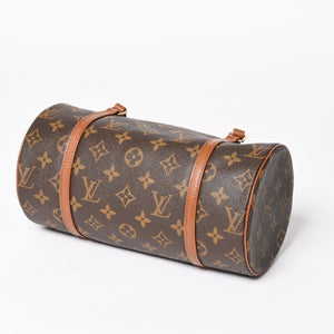 極美品 LOUIS VUITTON ルイヴィトン パピヨン26 ハンドバッグ M51366 モノグラム ブラウン レザー ゴールド金具 旧型 中古 4a004869