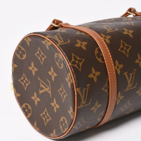 極美品 LOUIS VUITTON ルイヴィトン パピヨン26 ハンドバッグ M51366 モノグラム ブラウン レザー ゴールド金具 旧型 中古 4a004869