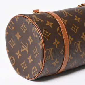 極美品 LOUIS VUITTON ルイヴィトン パピヨン26 ハンドバッグ M51366 モノグラム ブラウン レザー ゴールド金具 旧型 中古 4a004869