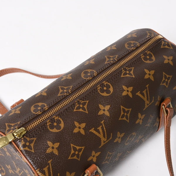 極美品 LOUIS VUITTON ルイヴィトン パピヨン26 ハンドバッグ M51366 モノグラム ブラウン レザー ゴールド金具 旧型 中古 4a004869