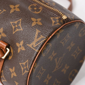 極美品 LOUIS VUITTON ルイヴィトン パピヨン26 ハンドバッグ M51366 モノグラム ブラウン レザー ゴールド金具 旧型 中古 4a004869