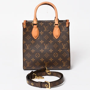 LOUIS VUITTON ルイヴィトン サックプラBB ハンドバッグ M46265 モノグラム ショルダーバッグ 2WAY PVC レザー ブラウン ゴールド金具 美品 中古 4a004864