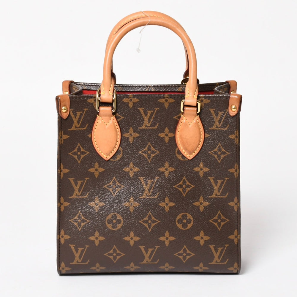 LOUIS VUITTON Sac Pla BB Handbag M46265 Monogram Shoulder Bag 2WAY PVC Leather Brown Gold Hardware Good Condition Used 4a004864