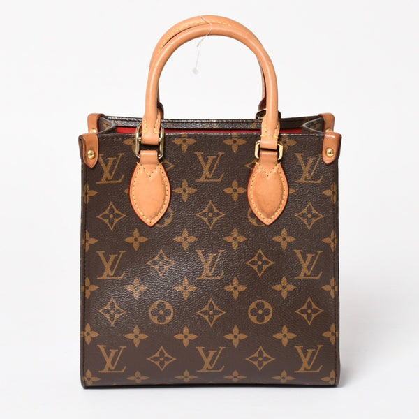 LOUIS VUITTON ルイヴィトン サックプラBB ハンドバッグ M46265 モノグラム ショルダーバッグ 2WAY PVC レザー ブラウン ゴールド金具 美品 中古 4a004864