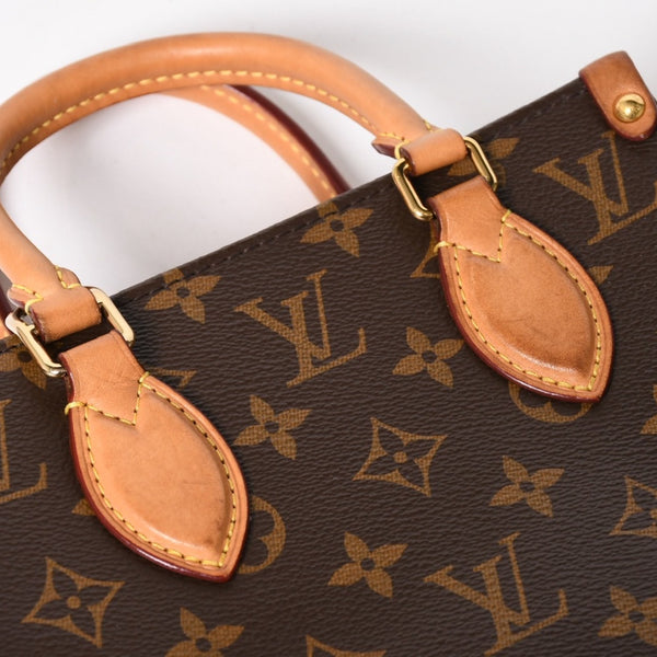 LOUIS VUITTON ルイヴィトン サックプラBB ハンドバッグ M46265 モノグラム ショルダーバッグ 2WAY PVC レザー ブラウン ゴールド金具 美品 中古 4a004864