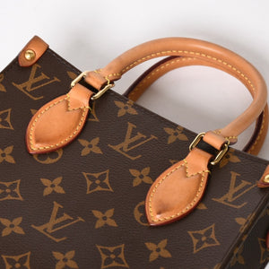 LOUIS VUITTON ルイヴィトン サックプラBB ハンドバッグ M46265 モノグラム ショルダーバッグ 2WAY PVC レザー ブラウン ゴールド金具 美品 中古 4a004864