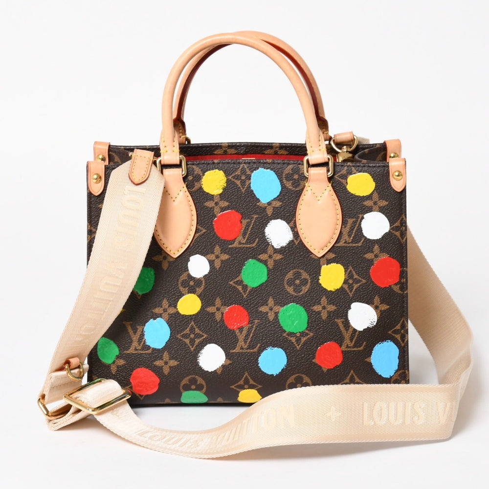 Very Good Condition LOUIS VUITTON 2WAY Bag Handbag Shoulder Bag M46380 On the Go PM Yayoi Kusama Dot Paint PVC Used 4a005077