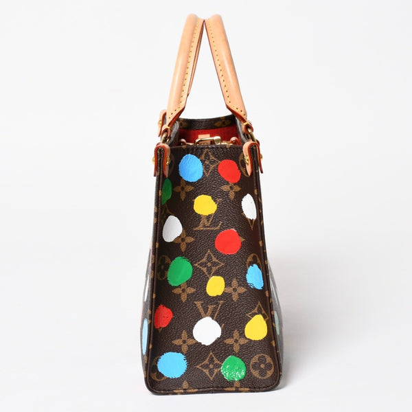 極美品 LOUIS VUITTON ルイヴィトン 2WAYバッグ ハンドバッグ ショルダーバッグ M46380 オンザゴーPM 草間彌生 ドット・ペイント PVC 中古 4a005077