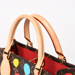 極美品 LOUIS VUITTON ルイヴィトン 2WAYバッグ ハンドバッグ ショルダーバッグ M46380 オンザゴーPM 草間彌生 ドット・ペイント PVC 中古 4a005077