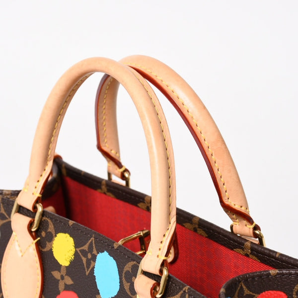 極美品 LOUIS VUITTON ルイヴィトン 2WAYバッグ ハンドバッグ ショルダーバッグ M46380 オンザゴーPM 草間彌生 ドット・ペイント PVC 中古 4a005077
