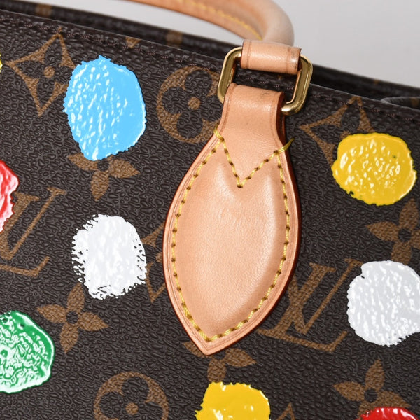 極美品 LOUIS VUITTON ルイヴィトン 2WAYバッグ ハンドバッグ ショルダーバッグ M46380 オンザゴーPM 草間彌生 ドット・ペイント PVC 中古 4a005077