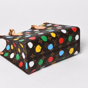 極美品 LOUIS VUITTON ルイヴィトン 2WAYバッグ ハンドバッグ ショルダーバッグ M46380 オンザゴーPM 草間彌生 ドット・ペイント PVC 中古 4a005077